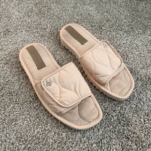 RAG & BONE • eira cream puffer quilted slide sandals